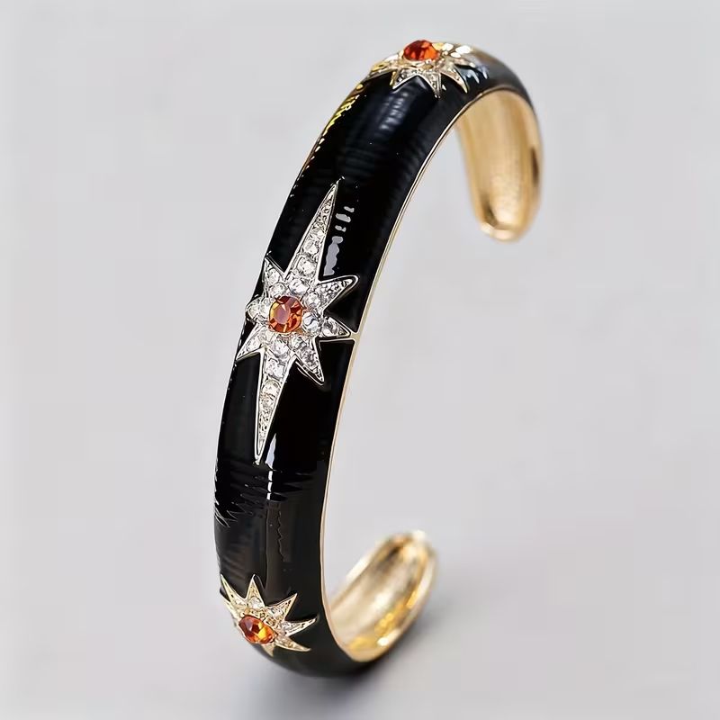 Bracelete esmaltado com zircônia banhado a ouro 18k